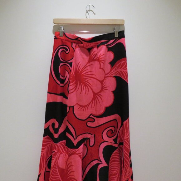 VINTAGE FUMI'S ORIGINALS HONOLULU Hawaiian Floral Maxi Skirt in Pink Purple - Picture 3 of 15